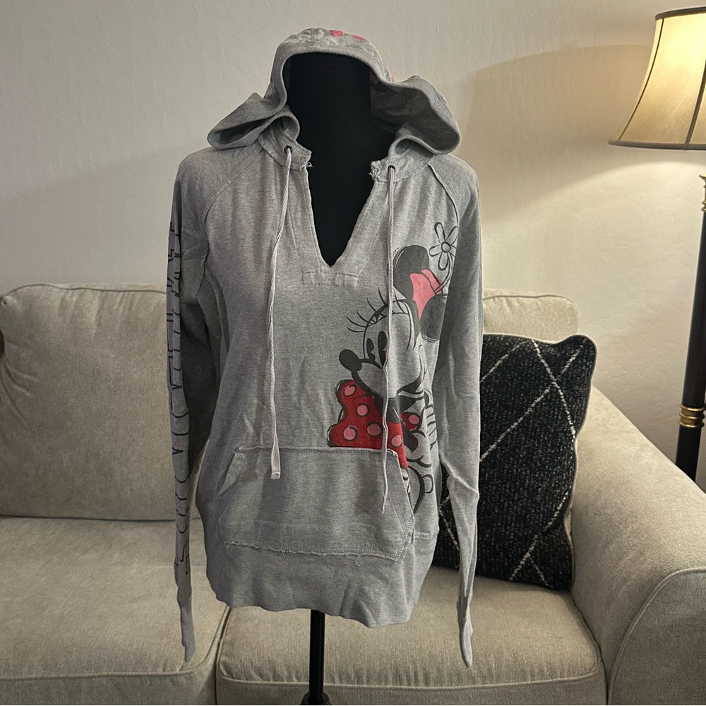 Disney Gray Women's Sweater with Character Design, Distressed